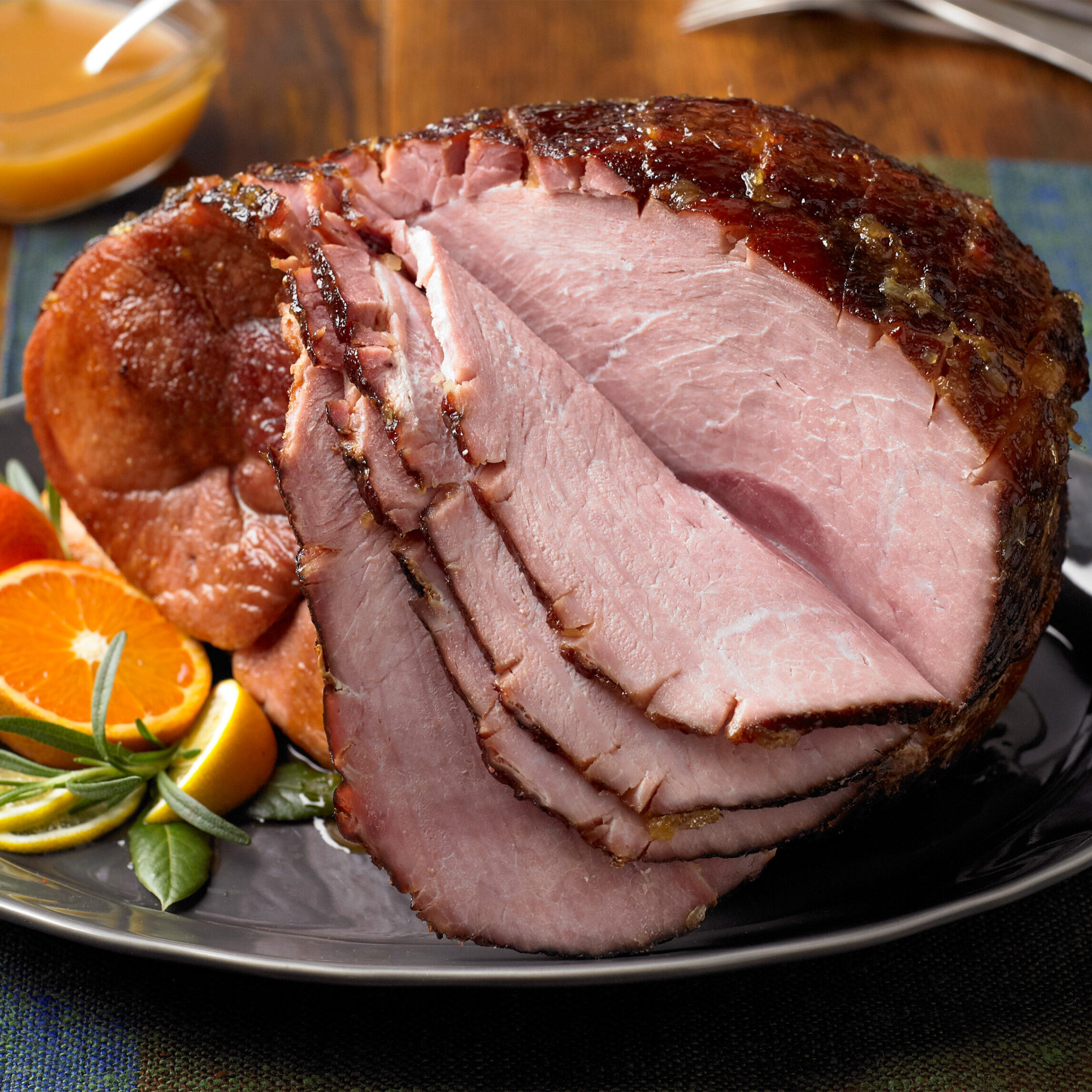 Spiced ham with citrus glaze